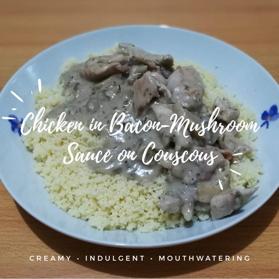 Chicken in Bacon-Mushroom Sauce on Couscous