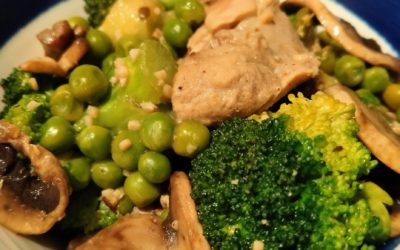 Chicken with Peas, Mushrooms and Broccoli